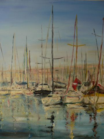 Bateaux sur le vieux port de Marseille - Peinture - Emilie VAN HERREWEGHE Bateaux sur le vieux port de Marseille - Peinture - Emilie VAN HERREWEGHE