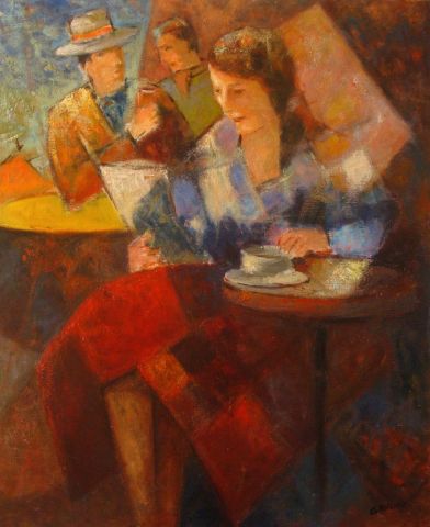 L'artiste bruno gaulin - devant une tasse de cafe