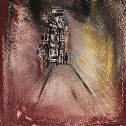 Peinture : nuit pluvieuse - i BUISSART Peinture : nuit pluvieuse - i BUISSART