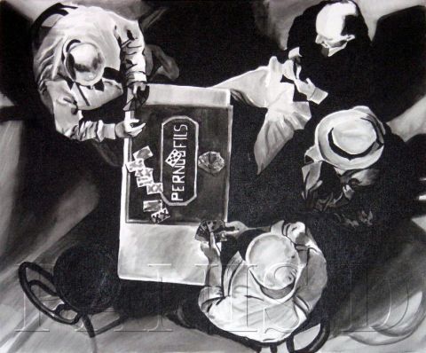 Peinture : LA PARTIE DE CARTE APRES LA MORT DE PANISSE - david Peinture : LA PARTIE DE CARTE APRES LA MORT DE PANISSE - david