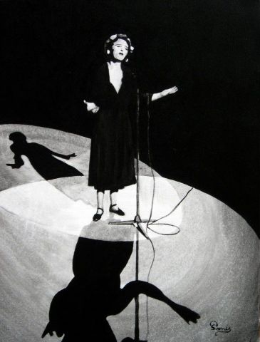 Peinture : PIAF CHANTE - david Peinture : PIAF CHANTE - david