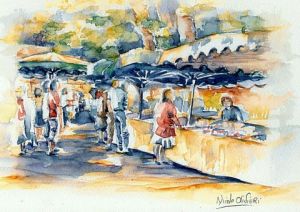 Peinture de nicole olivieri: Marche provencal