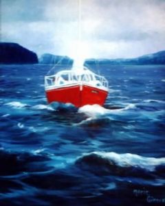 Voir cette oeuvre de Marie Giroux: Le voilier rouge