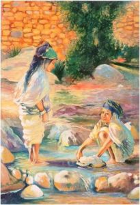 Peinture de sebaa mohammed: copie d'ETIENNE DINETfillettes dans la riviere