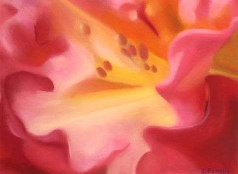 coeur de fleur - Peinture - Janick Poncin