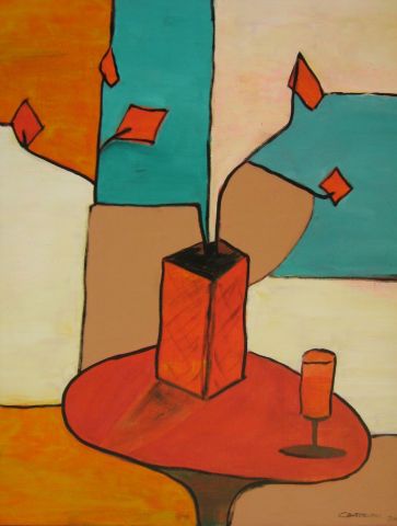 L'artiste Christian Anterion - Vase et Fleur