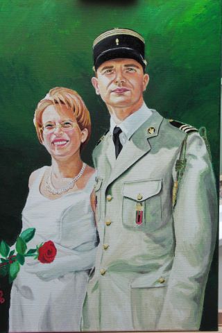 Les maries a la rose - Peinture - Virginie Wibaux Les maries a la rose - Peinture - Virginie Wibaux