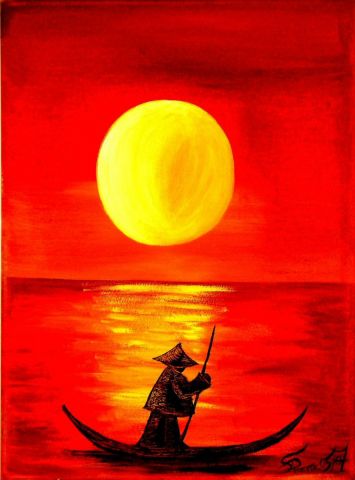 balade chinoise - Peinture - EVOLIA