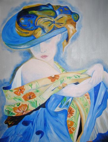 La Dame Bleue - Peinture - Enel