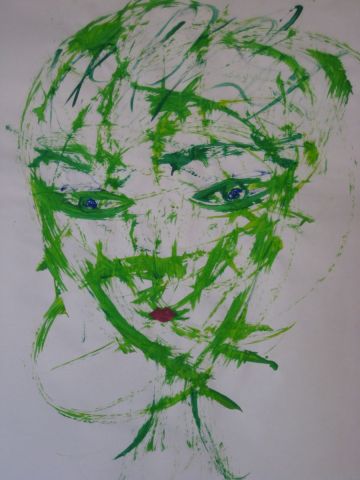 visage vert - Peinture - sergentdelire