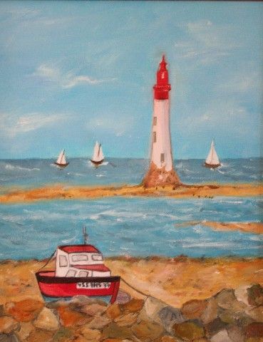 phare et bateau - Peinture - monet