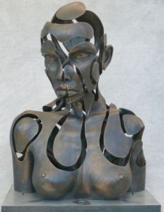 Sculpture de Daniel Giraud: Buste Fragmenté  (fermé)