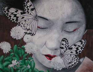 Peinture de chrystel mialet: reve de papillons