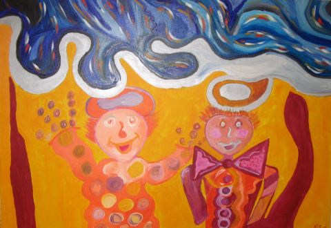 les clowns - Peinture - Anabel Cros
