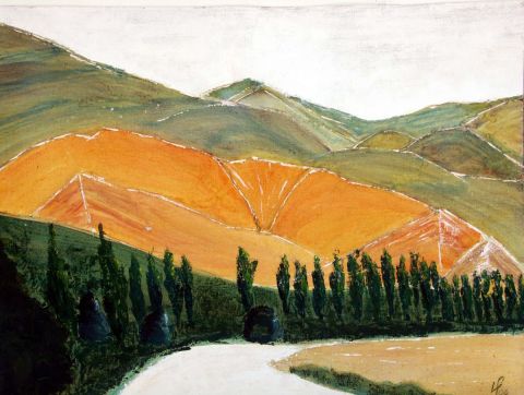 Cerro 7 colores Purmamarca ARgentine  - Peinture - Veronique Rond Frenot