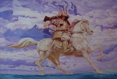 samourai flambloyant - Peinture - Nicolas Delatronchette