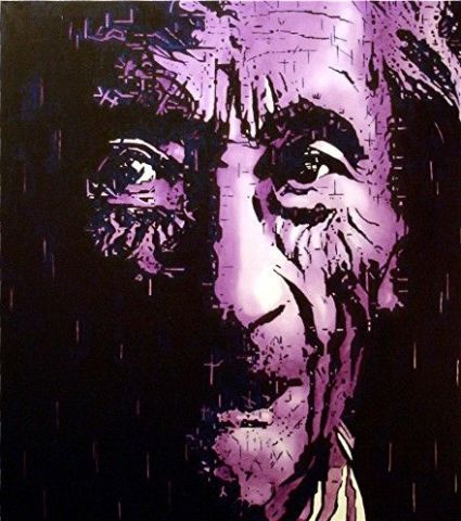 portrait violet - Peinture - debailly