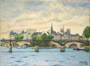 Peinture de Jean-Louis BARTHELEMY: Le Pont des Arts