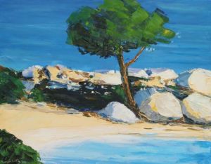 Peinture de SOPHIE BOURGON: La plage du Pin