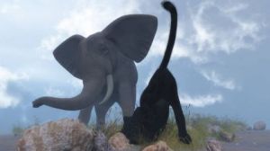 Art_numerique de Cactus42: Elephant et panthere