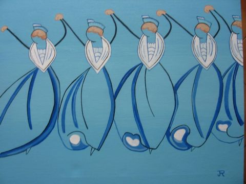 Farandole Arlesienne - Peinture - JANINE ROQUESSALANE Farandole Arlesienne - Peinture - JANINE ROQUESSALANE