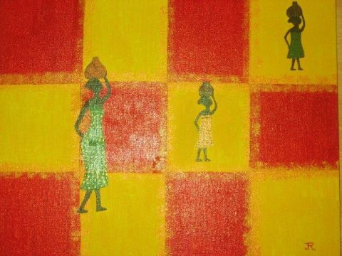 Africaines - Peinture - JANINE ROQUESSALANE