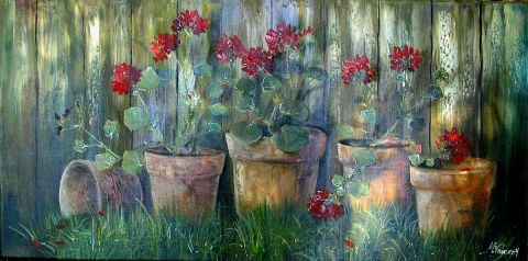 Les Geraniums - Peinture - Mireille PAYEN