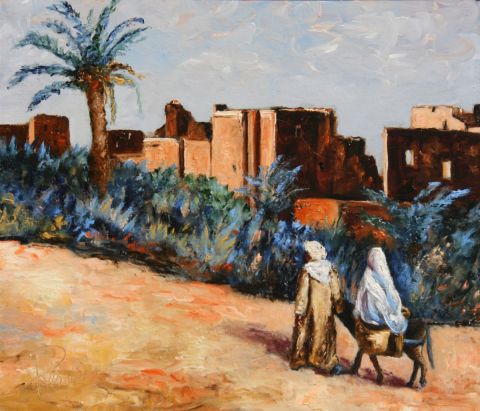 en allant aux souks maroc - Peinture - patrick Lemiere