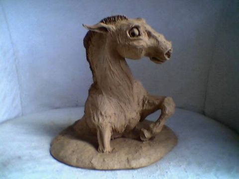 cheval puissant - Sculpture - orla