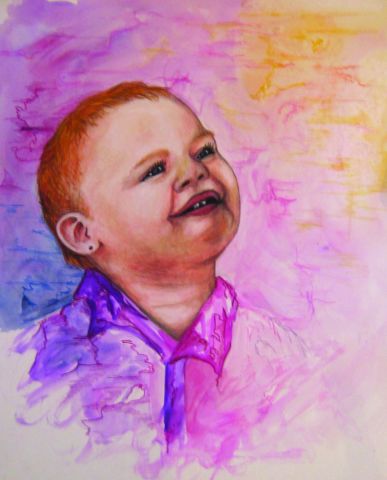 Enfant qui sourit - Peinture - JaD