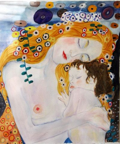 Inspiration Gustav Klimt - Peinture - Veronique Rond Frenot