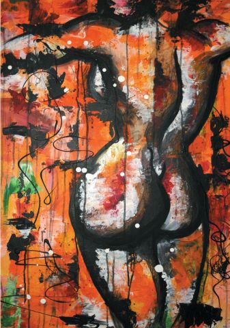 orange woman - Peinture - JaD