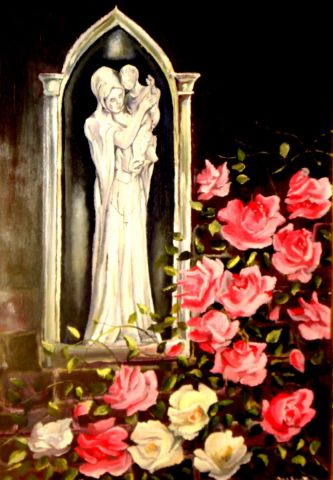 La Vierge aux Roses - Peinture - Lubanio