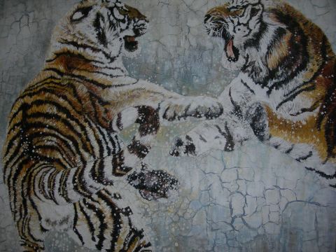 L'artiste mireille rolin - tigre de syberie