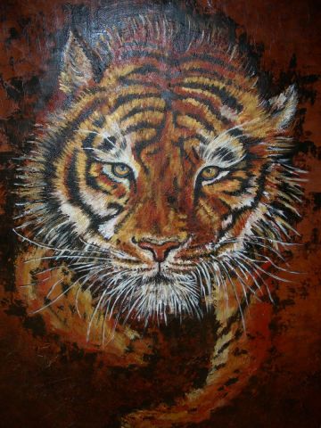 tigre - Peinture - mireille rolin