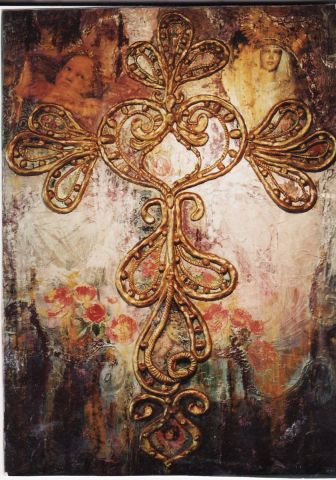 croix baroque - Peinture - mireille rolin