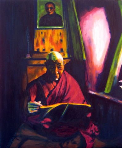 Vieux Moine Tibetains - Peinture - enora