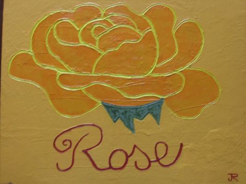 Rose orangee - Peinture - JANINE ROQUESSALANE Rose orangee - Peinture - JANINE ROQUESSALANE