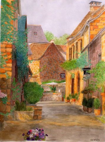 Le village orange - Peinture - FB DELAFAITE