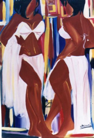 deux femmes au bar - Peinture - atlal
