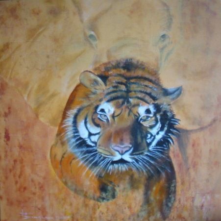 tigre - Peinture - Bernard BRUGERON