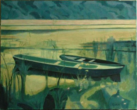 L'artiste gregorieff jean -  la barque  dans le silence