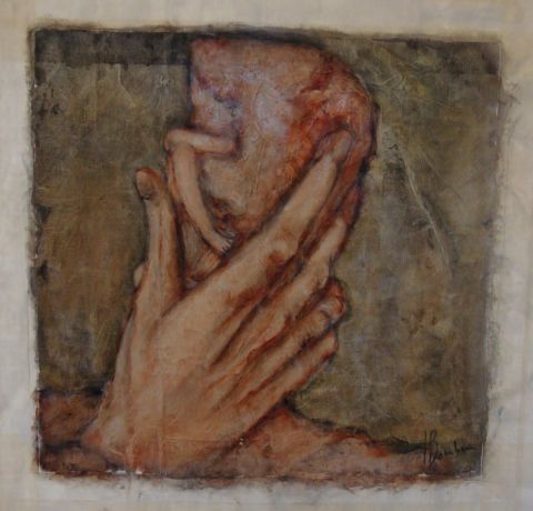 la main de Dieu - Peinture - Isabelle BONEBEAU