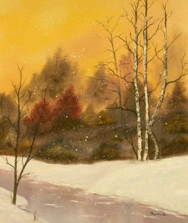 Tombe la neige - Peinture - Martine Dreistadt