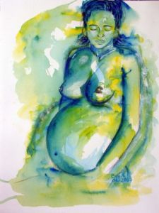 Peinture de Beatrice CASSAR: La femme enceinte n 2