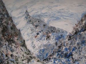 Peinture de Gilles Fabre: tempete de neige