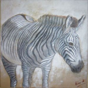 Peinture de ANTONIOTTI severine: Zebre en pause soleil