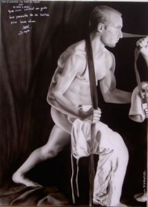 Peinture de christophe durand: Cyril SOYER Champion de judo