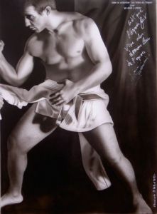 Peinture de christophe durand: Larbi BENBOUDAOUD Champion du monde judo
