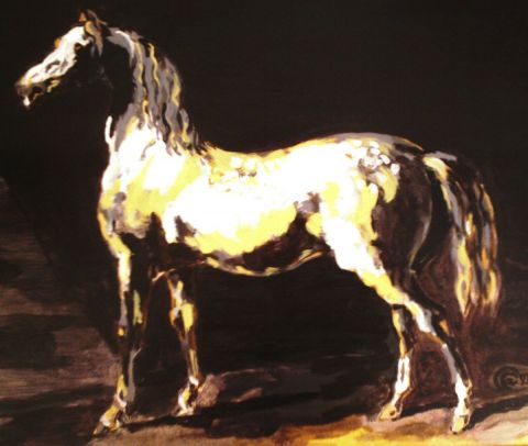 Horse at the Stable - Peinture - Col2cygne